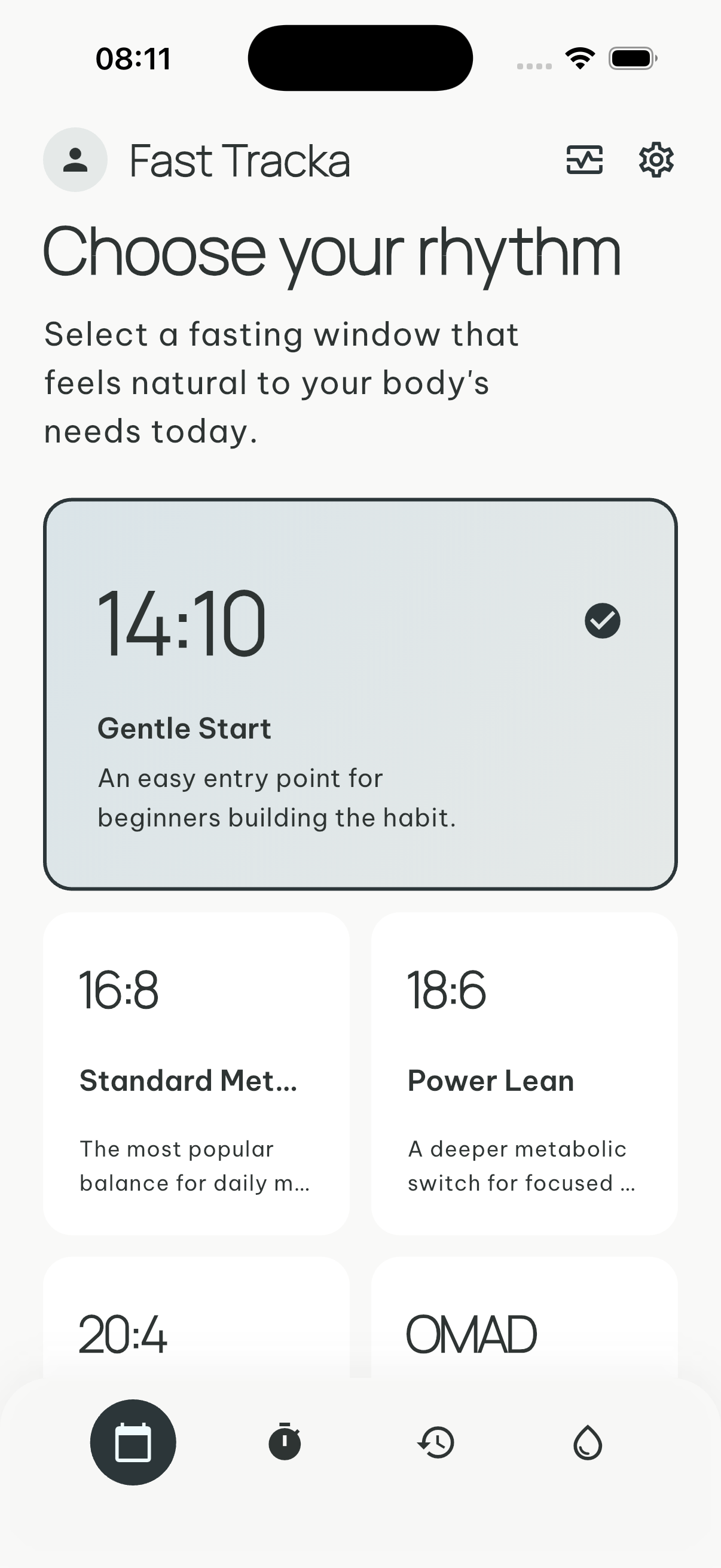 Fast Tracka weekly fasting schedule planner